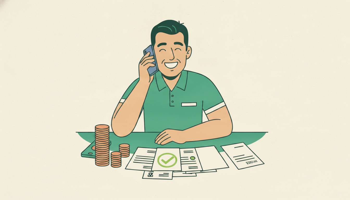 The same owner resolving the invoice with a phone call